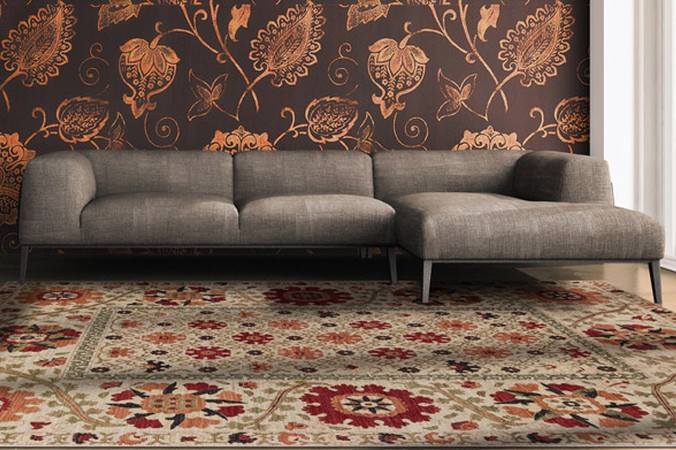 Schöne Teppiche mit verschiedenen Oberflächen