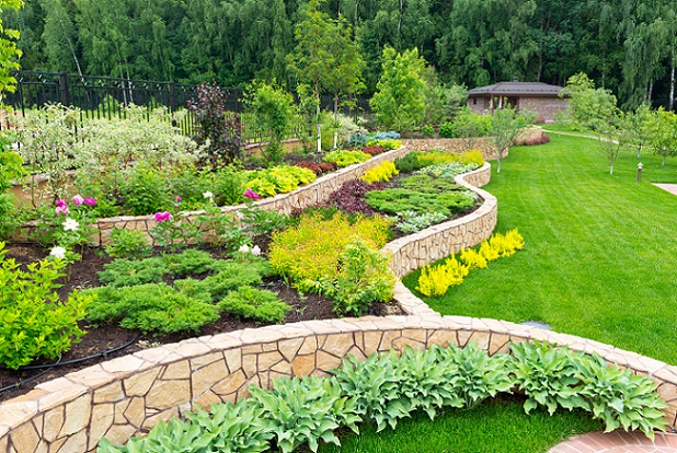 Abwechslungsreich, Steine, Grünpflanzen unterschiedliche Höhen wieder eine tolle Gartenstaltung