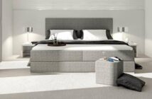Boxspringbett: Grau ist die neue Trendfarbe im modernen Schlafzimmer ( Foto: Adobe Stock - deepvalley )