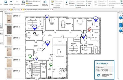 Bildverortung 2025 verknüpft Baustellenfotos automatisiert mit digitalen Bauplänen (Foto: Weise Software GmbH)