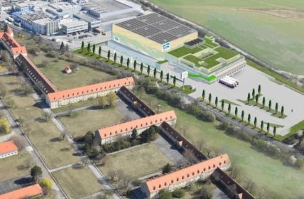 Kardex Mlog ermöglicht Generalunternehmerrolle inklusive Stahlregalbau, Dach- und Wandverkleidung NÖM AG baut vollautomatisches Versandlager mit Kardex Mlog (Foto: NÖM)