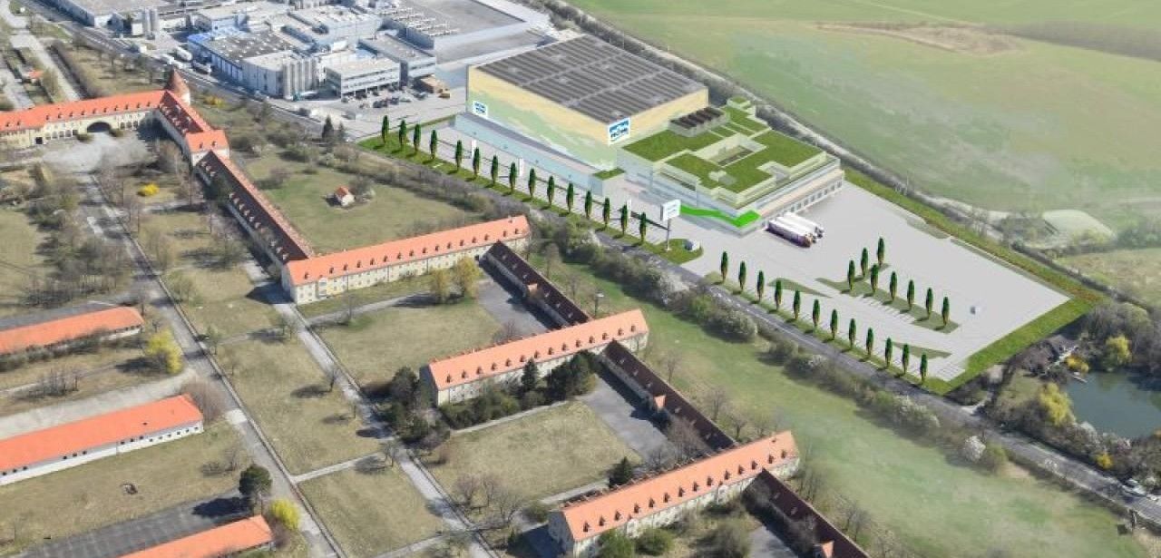 Kardex Mlog ermöglicht Generalunternehmerrolle inklusive Stahlregalbau, Dach- und Wandverkleidung NÖM AG baut vollautomatisches Versandlager mit Kardex Mlog (Foto: NÖM)