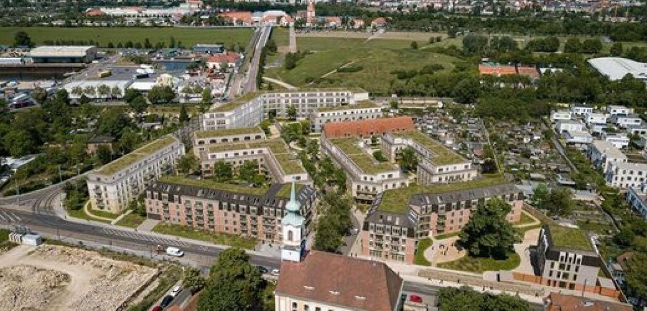 Richtfest dokumentiert Baufortschritt am Ehemaligen Ostravorwerk in Dresden (Foto: GICON - Großmann Ingenieur Consult GmbH)